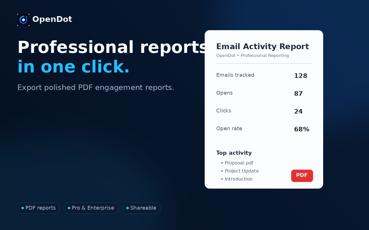 OpenDot professional PDF engagement report